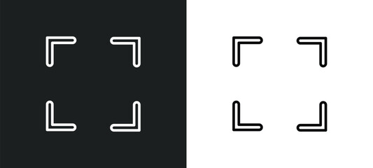 Poster - fullscreen line icon in white and black colors. fullscreen flat vector icon from fullscreen collecti