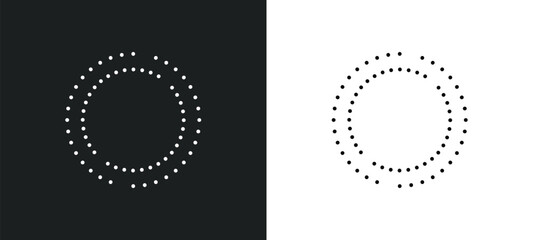 Poster - dots line icon in white and black colors. dots flat vector icon from dots collection for web, mobile