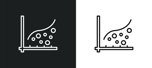 Poster - scatter line icon in white and black colors. scatter flat vector icon from scatter collection for web, mobile apps and ui.