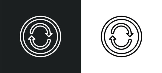 Poster - update line icon in white and black colors. update flat vector icon from update collection for web, 
