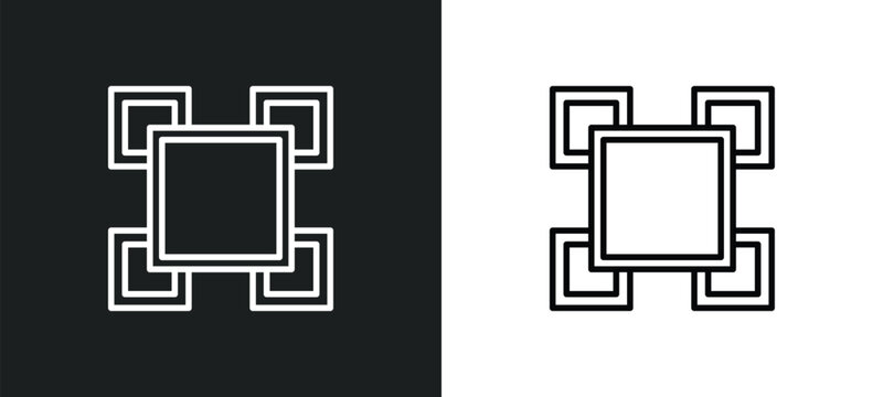 squares line icon in white and black colors. squares flat vector icon from squares collection for web, mobile apps and ui.