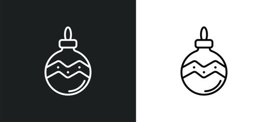 Poster - ornament line icon in white and black colors. ornament flat vector icon from ornament collection for web, mobile apps and ui.