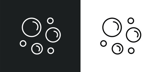 Poster - bubble line icon in white and black colors. bubble flat vector icon from bubble collection for web, 