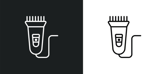 electric razor line icon in white and black colors. electric razor flat vector icon from electric razor collection for web, mobile apps and ui.