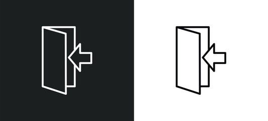 Poster - come in line icon in white and black colors. come in flat vector icon from come collection for web, mobile apps and ui.