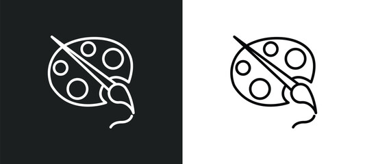 Poster - art line icon in white and black colors. art flat vector icon from art collection for web, mobile apps and ui.