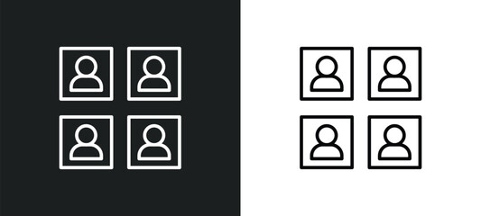 Poster - candidates line icon in white and black colors. candidates flat vector icon from candidates collection for web, mobile apps and ui.