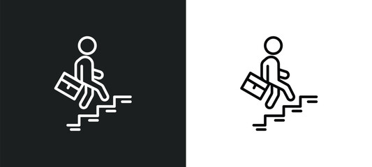 Wall Mural - career line icon in white and black colors. career flat vector icon from career collection for web, mobile apps and ui.