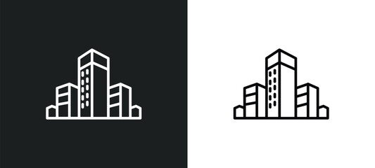 Poster - company line icon in white and black colors. company flat vector icon from company collection for web, mobile apps and ui.
