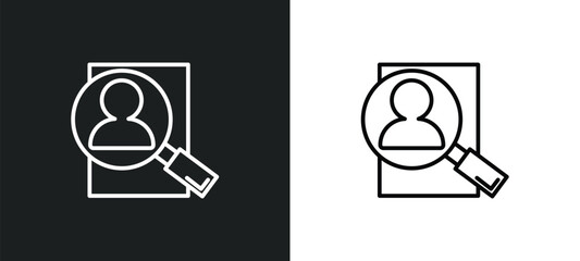 Poster - hiring line icon in white and black colors. hiring flat vector icon from hiring collection for web, mobile apps and ui.