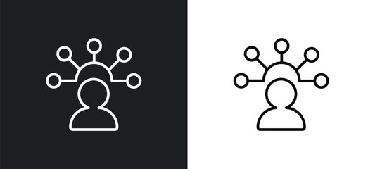 Poster - skills line icon in white and black colors. skills flat vector icon from skills collection for web, mobile apps and ui.
