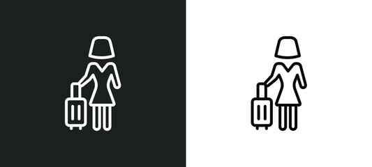 Poster - guest line icon in white and black colors. guest flat vector icon from guest collection for web, mobile apps and ui.