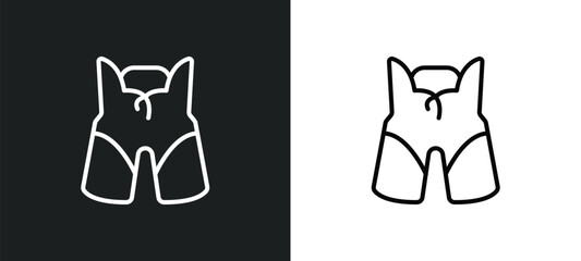 Poster - pants line icon in white and black colors. pants flat vector icon from pants collection for web, mob