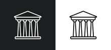 Pantheon Line Icon In White And Black Colors. Pantheon Flat Vector Icon From Pantheon Collection For Web, Mobile Apps And Ui.