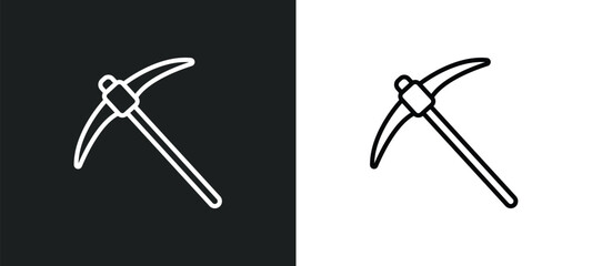 Poster - pick line icon in white and black colors. pick flat vector icon from pick collection for web, mobile apps and ui.