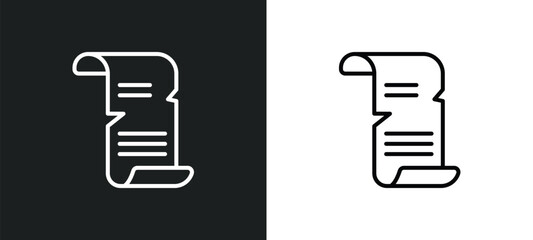 Poster - old paper line icon in white and black colors. old paper flat vector icon from old paper collection 