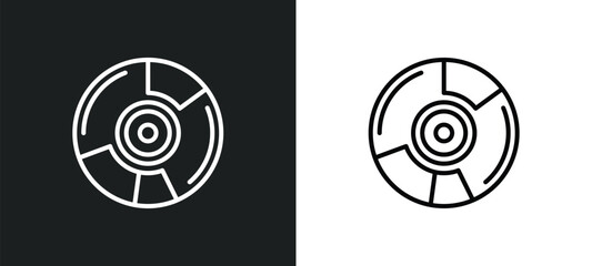 Poster - line icon in white and black colors. flat vector icon from collection for web, mobile apps and