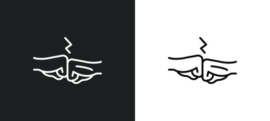 Poster - bump line icon in white and black colors. bump flat vector icon from bump collection for web, mobile