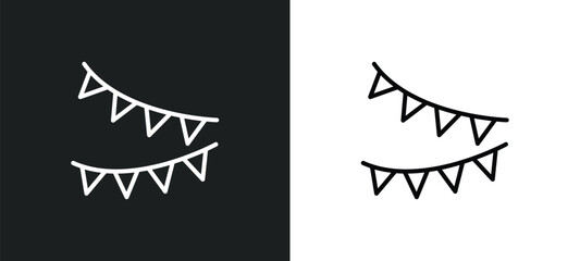 Poster - halloween decoration line icon in white and black colors. halloween decoration flat vector icon from halloween decoration collection for web, mobile apps and ui.