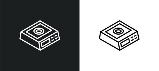 Poster - weight scale line icon in white and black colors. weight scale flat vector icon from weight scale collection for web, mobile apps and ui.