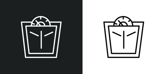 Poster - scale line icon in white and black colors. scale flat vector icon from scale collection for web, mobile apps and ui.