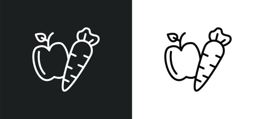 Aufkleber - carrot and line icon in white and black colors. carrot and flat vector icon from carrot collection for web, mobile apps ui.
