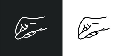 Poster - grab line icon in white and black colors. grab flat vector icon from grab collection for web, mobile apps and ui.