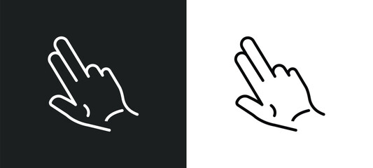Poster - gestures line icon in white and black colors. gestures flat vector icon from gestures collection for web, mobile apps and ui.