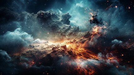 space background with nebula and stars and galaxy