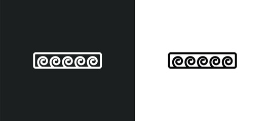 Poster - greek ornament line icon in white and black colors. greek ornament flat vector icon from greek ornament collection for web, mobile apps and ui.