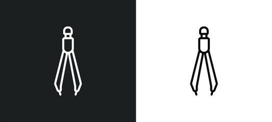 Poster - construction line icon in white and black colors. construction flat vector icon from construction co