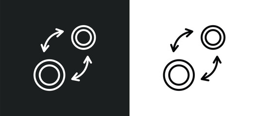 Poster - insert line icon in white and black colors. insert flat vector icon from insert collection for web, 
