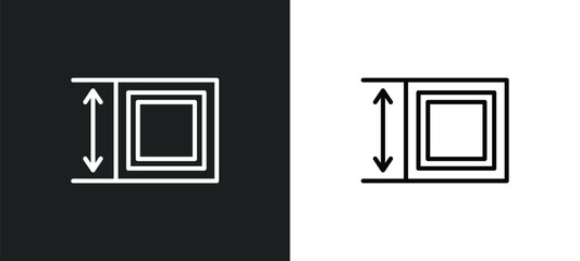 Poster - dimension line icon in white and black colors. dimension flat vector icon from dimension collection 