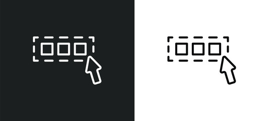 Poster - select all line icon in white and black colors. select all flat vector icon from select all collection for web, mobile apps and ui.