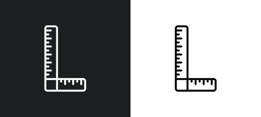 Poster - measure line icon in white and black colors. measure flat vector icon from measure collection for web, mobile apps and ui.