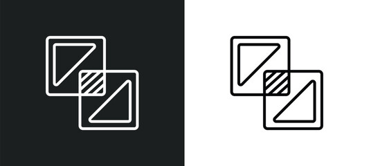 Poster - exclude line icon in white and black colors. exclude flat vector icon from exclude collection for web, mobile apps and ui.