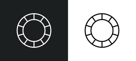Poster - circular line icon in white and black colors. circular flat vector icon from circular collection for web, mobile apps and ui.