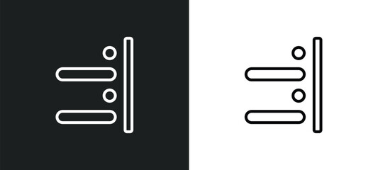 Poster - right alignment line icon in white and black colors. right alignment flat vector icon from right alignment collection for web, mobile apps and ui.