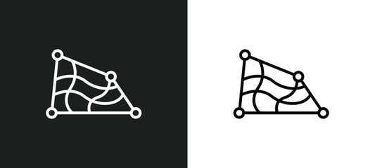 Poster - distort line icon in white and black colors. distort flat vector icon from distort collection for web, mobile apps and ui.