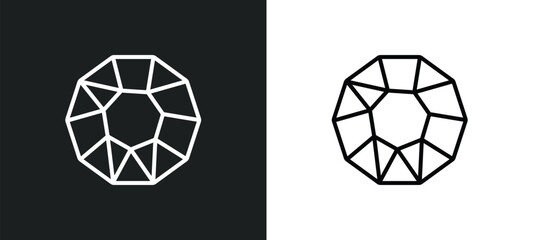 Poster - polygon line icon in white and black colors. polygon flat vector icon from polygon collection for web, mobile apps and ui.