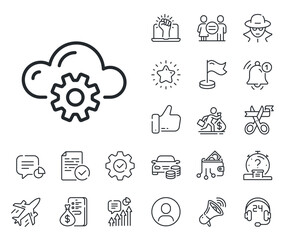 Aufkleber - internet data storage sign. salaryman, gender equality and alert bell outline icons. cloud computing