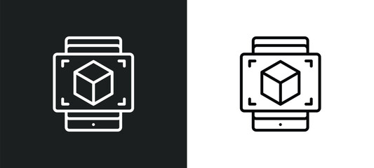 Aufkleber - ar presentation line icon in white and black colors. ar presentation flat vector icon from ar presentation collection for web, mobile apps and ui.