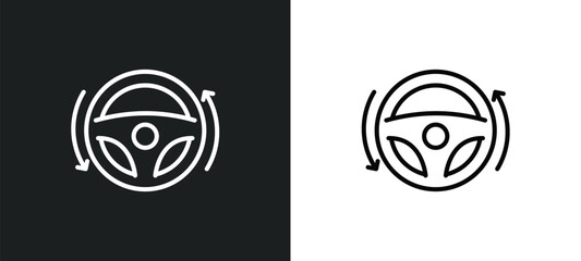 Poster - autopilot line icon in white and black colors. autopilot flat vector icon from autopilot collection for web, mobile apps and ui.