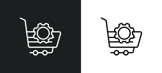 Fototapete - procurement line icon in white and black colors. procurement flat vector icon from procurement colle