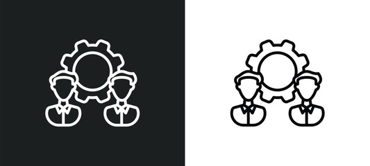 Fototapete - outsourcing line icon in white and black colors. outsourcing flat vector icon from outsourcing collection for web, mobile apps and ui.