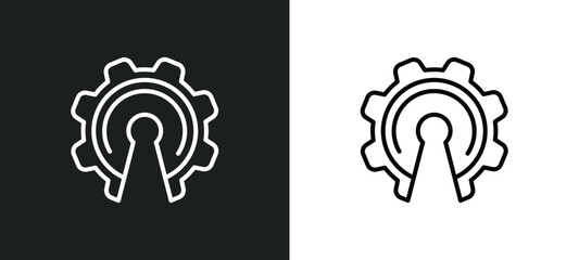 Wall Mural - open source line icon in white and black colors. open source flat vector icon from open source collection for web, mobile apps and ui.