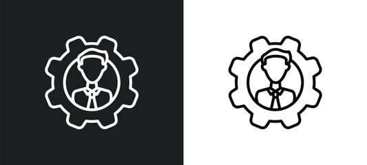 Poster - on coaching line icon in white and black colors. on coaching flat vector icon from on coaching collection for web, mobile apps and ui.