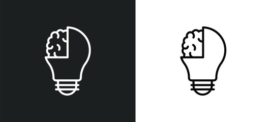 Poster - invention line icon in white and black colors. invention flat vector icon from invention collection for web, mobile apps and ui.