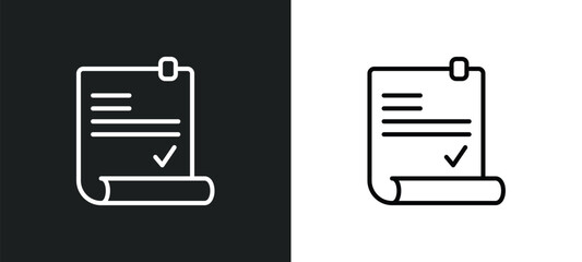 Poster - consent line icon in white and black colors. consent flat vector icon from consent collection for web, mobile apps and ui.