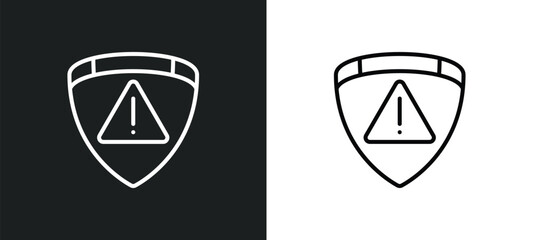 Poster - attention line icon in white and black colors. attention flat vector icon from attention collection 